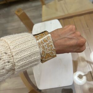 Gold Wide Cuff Bracelet